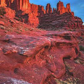 Fisher Towers and Sandstone Waves, Utah - Vertical by Abbie Matthews