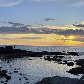 Fishing At Sunset by Joe Schofield