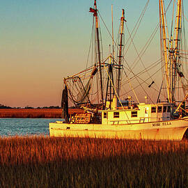 Fishing Boat at Sunrise by Louis Dallara