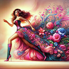 Floral Elegance in Motion by Bill And Linda Tiepelman