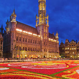 Flower carpet in the Grand Place, Brussels, Belgium by Neale And Judith Clark