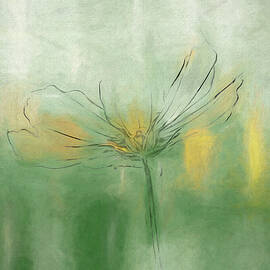 Flower Sketch with Green Abstract A2C by Alison Frank