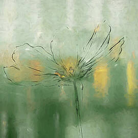 Flower Sketch with Green Abstract Dance WM by Alison Frank
