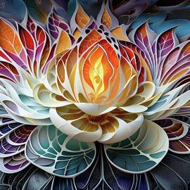 Flower With Playful Flame by Eris And AI