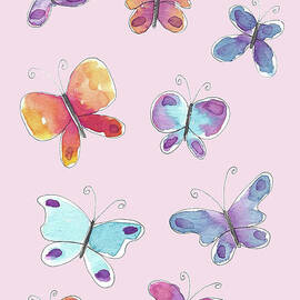 Flutterflies in pink by Lucia Stewart