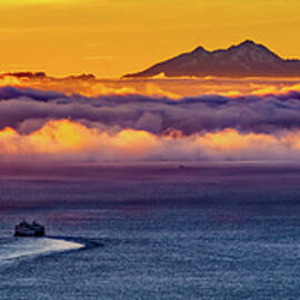 Foggy Seattle Puget Sound by Tommy Farnsworth
