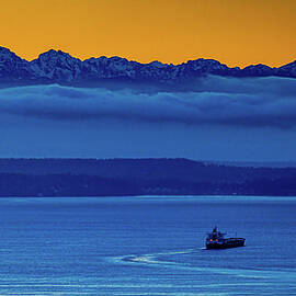 Foggy Seattle Puget Sound Washington by Tommy Farnsworth
