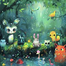 Forest_animals_in_a_whimsical_style_colorful_and_playful_No 1 by Andre Petrov