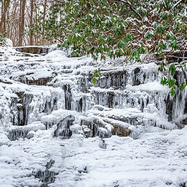 Frozen Waterfall in Winter Forest-3 by Richard DeYoung