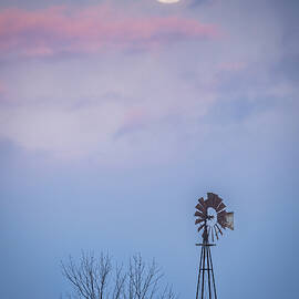 Full Moon Over Snowy Field by Dave King