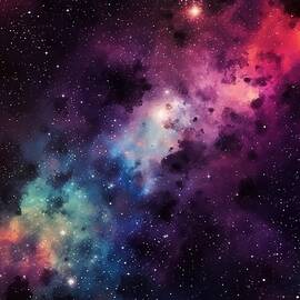 Galaxy pattern with stars and nebula No 3 by Andre Petrov