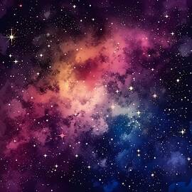 Galaxy pattern with stars and nebula No 4 by Andre Petrov