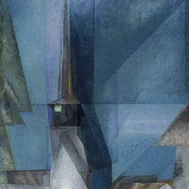 Gelmeroda XIII - German village with Gothic church tower by Lyonel Feininger by Lyonel Feininger