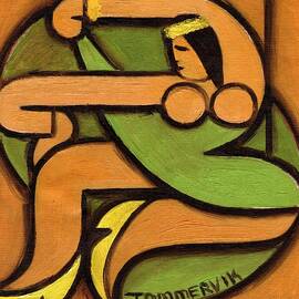 Geometric Hawaiian Hula Dancer by Tommervik