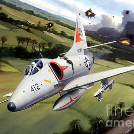 A-4E Skyhawk - Ghost Rider AH 412 On Mission by Antonios Valamontes