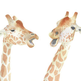 Giraffes Watercolor by Craphe Studio