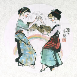 Girls Throwing Water by Cheng Shifa