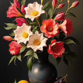 Gladiolus Wall Art Vintage Floral Still Life by Nature Oil Painting