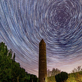 Glendalough Round Tower Star Trails, Wicklow, Ireland by Adrian Hendroff