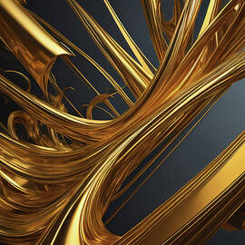 Gold Precious metal abstract 002 by Flees Photos