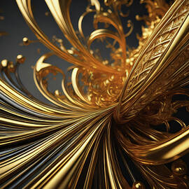 Gold Precious metal abstract 003 by Flees Photos