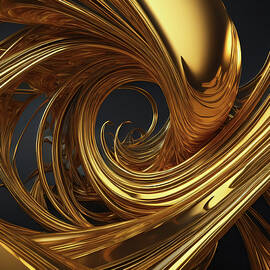 Gold Precious metal abstract 004 by Flees Photos