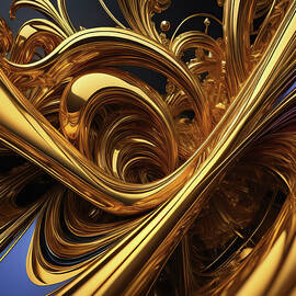Gold Precious metal abstract 007 by Flees Photos