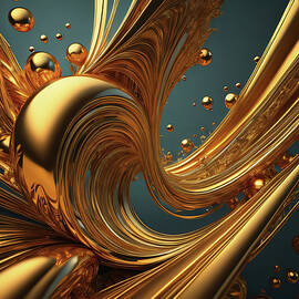 Gold Precious metal abstract 008 by Flees Photos