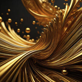 Gold Precious metal abstract 009 by Flees Photos