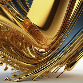 Gold Precious metal abstract 010 by Flees Photos