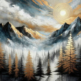 Golden Sunset in the Mountains by Alison Frank