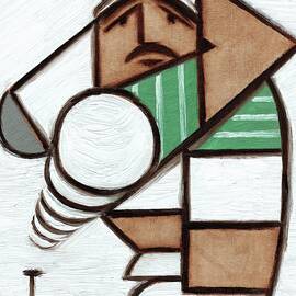 Golf Wall Art - Golfer Teeing off by Tommervik