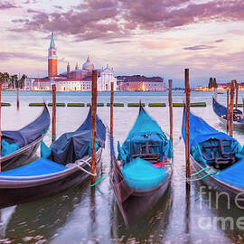 Gondolas on the Venice Lagoon, Italy by Neale And Judith Clark