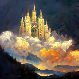 Gothic Cathedral among the Clouds, 02 by AM FineArtPrints