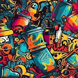 Graffiti pattern with street art elements by Andre Petrov