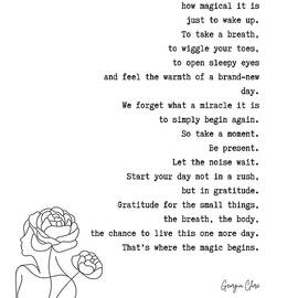 Gratitude Morning Affirmation Poem Art Print by Georgia Clare by Georgia Clare