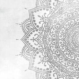 Gray mandala left side by Aga Szafranska