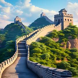 Great Wall of China in Hyperrealistic Style No 2 by Andre Petrov