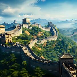 Great Wall of China in Hyperrealistic Style No 3 by Andre Petrov