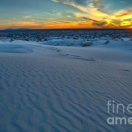 Guadalupe Salt Basin Dunes Fiery Sunset by Adam Jewell