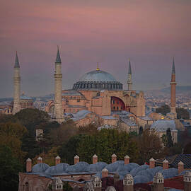 Hagia Sophia Istanbul at Sunset Historic Byzantine Landmark Skyline Turkey by Rebecca Herranen
