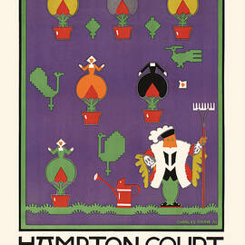 Hampton Court by Tram - Henry VIII - Vintage advertising poster for the London Underground by Charles Paine