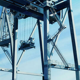 Harbor Cranes  by Edmund Lewandowski by Edmund Lewandowski