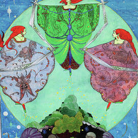Harry Clarke illustrations for Andersen's Fairy Tales 1916 - The Elf Hill, dance of the elf maidens by Harry Clarke