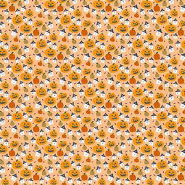 Haunted Harvest Ghosts in the Pumpkin Patch Halloween Pattern by Snow Iris Studio