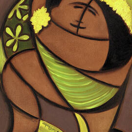 Hawaiian Couple Dancing Art Print by Tommervik