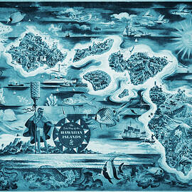Hawaiian Islands Retro Vintage Pictorial Dole Map 1950 Jigsaw