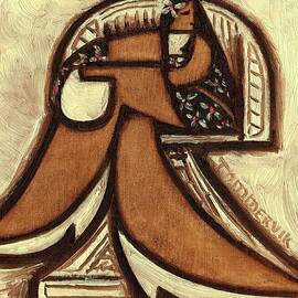 Hawaiian Woman On Rattan Wicker Chair Art Print by Tommervik