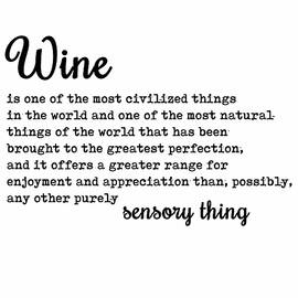 Hemingway Wine Quote Sensory Thing Typography Print by Book Quote Decor