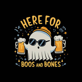 Here For Boos and Bones Halloween by Flippin Sweet Gear